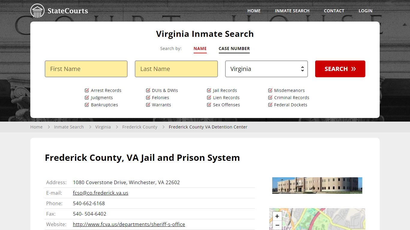 Frederick County, VA Jail and Prison System - State Courts